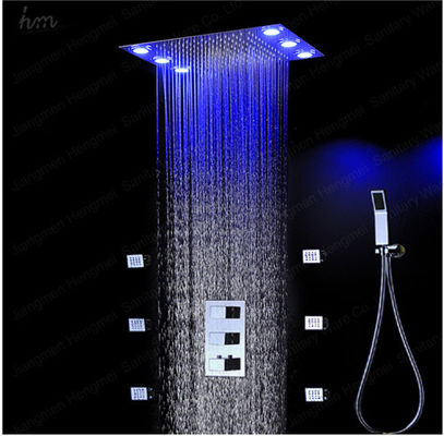 중국 온도 조절 장치 믹서 안마 제트기를 가진 LED 점화 목욕탕 샤워 꼭지 그리고 꼭지 협력 업체